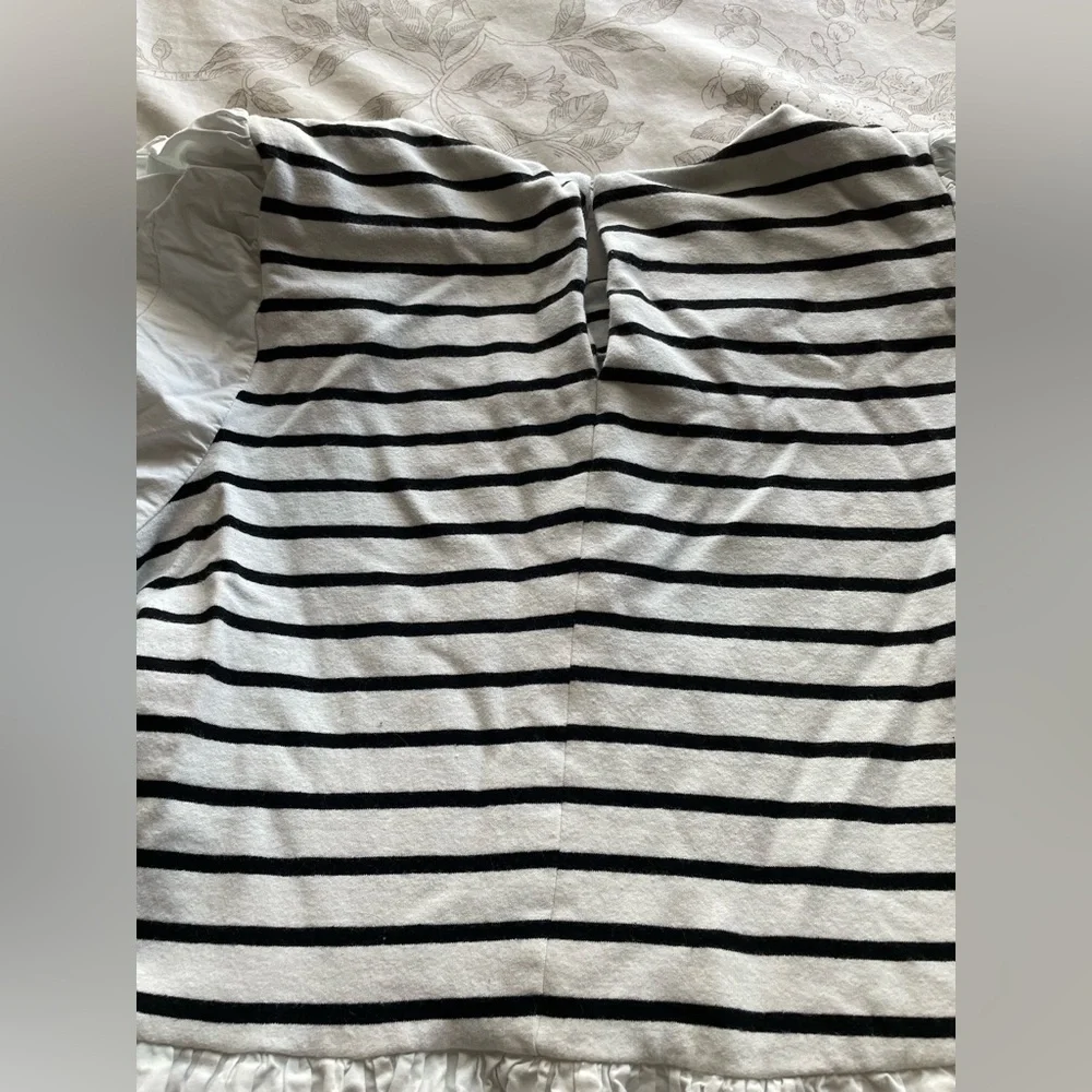 English Factory Puff Sleeve High Low Striped Mini Dress Small Anthropologie Chic - Picture 4 of 9